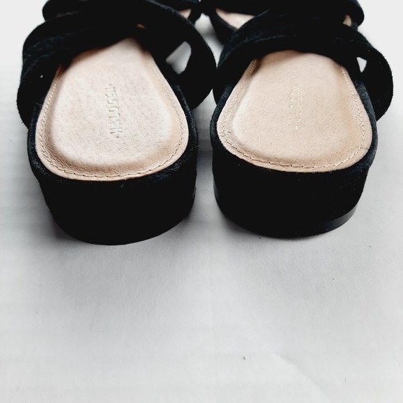 Halogen Women's Twist Front Sandals Size 7 Black Suede Slip-On 1" Heel - Picture 5 of 9